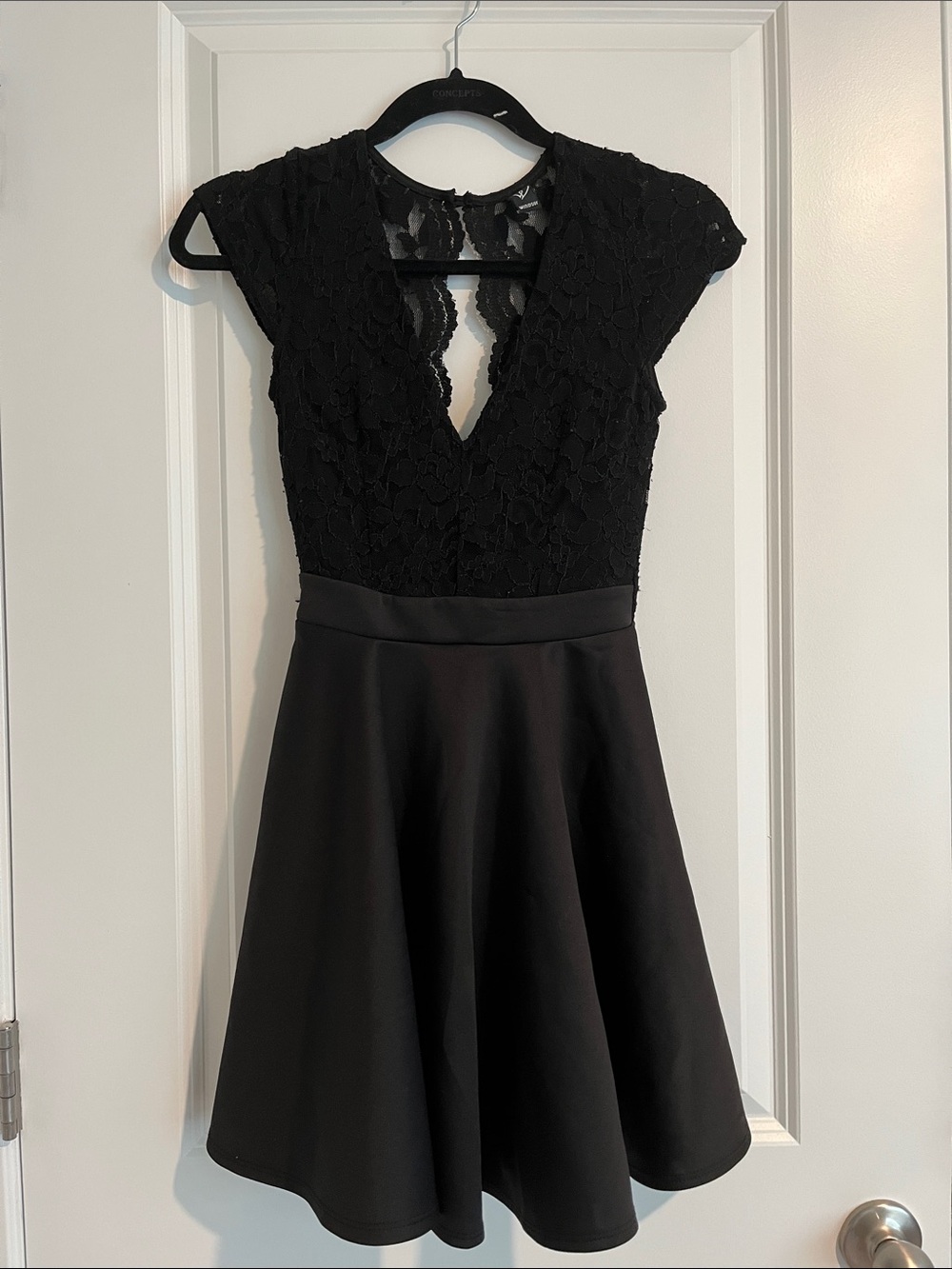 Windsor Black Lace Fit & Flare Mini Dress